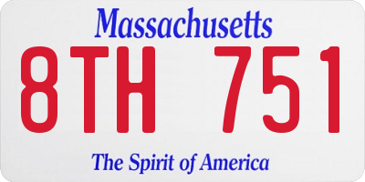 MA license plate 8TH751