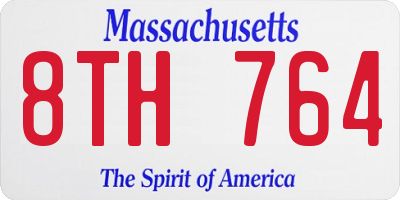 MA license plate 8TH764