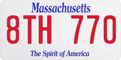 MA license plate 8TH770