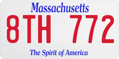 MA license plate 8TH772