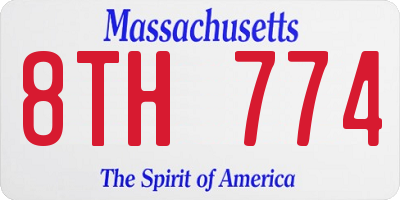 MA license plate 8TH774
