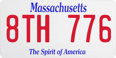 MA license plate 8TH776