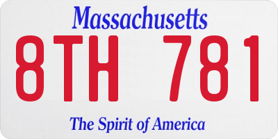 MA license plate 8TH781
