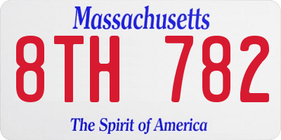 MA license plate 8TH782