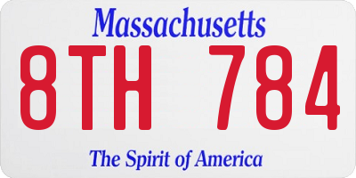 MA license plate 8TH784