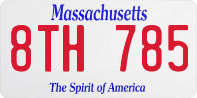 MA license plate 8TH785