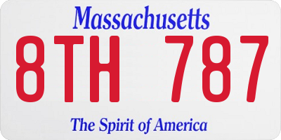 MA license plate 8TH787