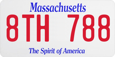 MA license plate 8TH788