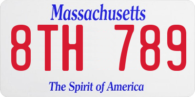 MA license plate 8TH789