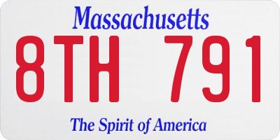 MA license plate 8TH791