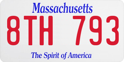 MA license plate 8TH793