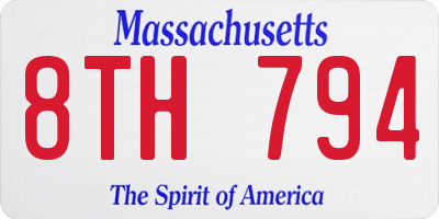 MA license plate 8TH794