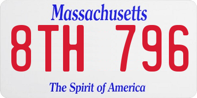 MA license plate 8TH796