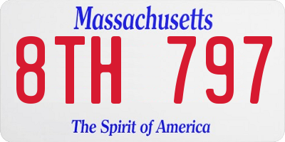 MA license plate 8TH797