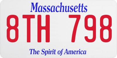 MA license plate 8TH798
