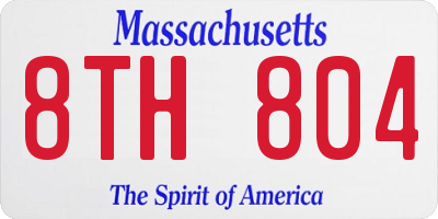 MA license plate 8TH804