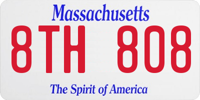 MA license plate 8TH808