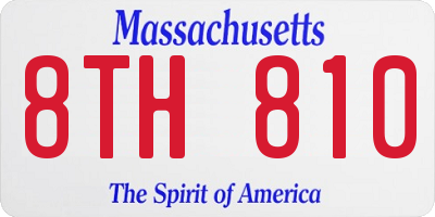 MA license plate 8TH810
