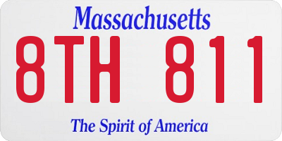MA license plate 8TH811