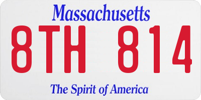 MA license plate 8TH814