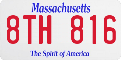 MA license plate 8TH816
