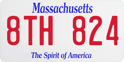 MA license plate 8TH824