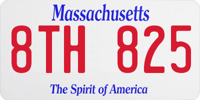 MA license plate 8TH825