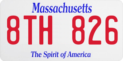 MA license plate 8TH826