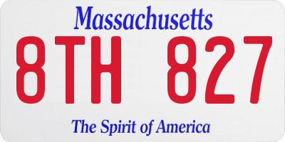 MA license plate 8TH827