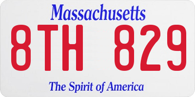MA license plate 8TH829