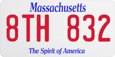 MA license plate 8TH832