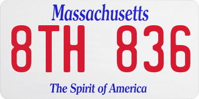 MA license plate 8TH836