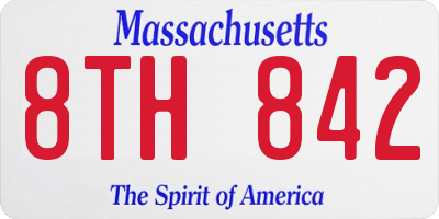 MA license plate 8TH842