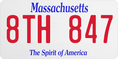 MA license plate 8TH847