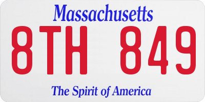 MA license plate 8TH849