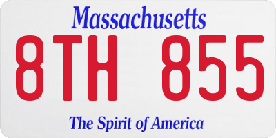 MA license plate 8TH855