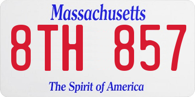 MA license plate 8TH857