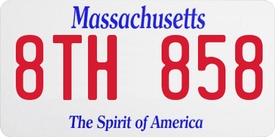 MA license plate 8TH858