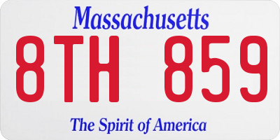 MA license plate 8TH859