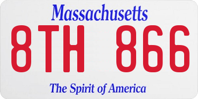 MA license plate 8TH866