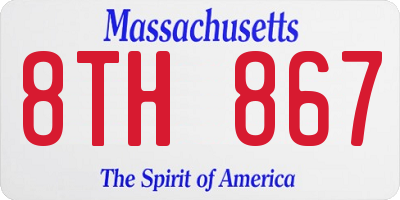 MA license plate 8TH867