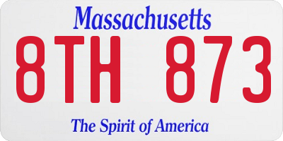 MA license plate 8TH873