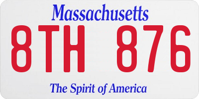 MA license plate 8TH876
