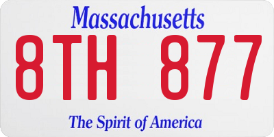MA license plate 8TH877