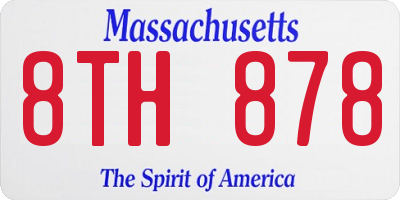 MA license plate 8TH878