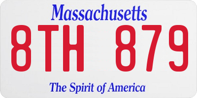 MA license plate 8TH879