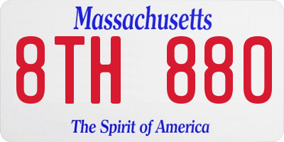 MA license plate 8TH880