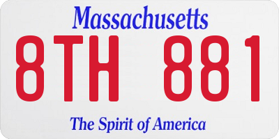 MA license plate 8TH881