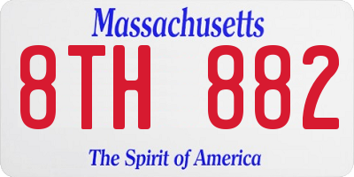MA license plate 8TH882