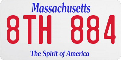 MA license plate 8TH884